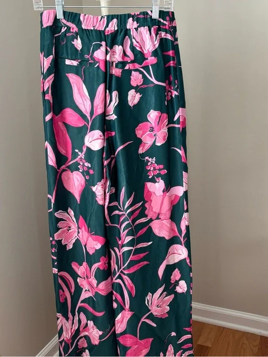 Anthropologie Breezy Floral Tropical Printed Wide Leg Trousers Size 4 - Picture 6 of 10